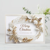 Cartes Pour Fêtes Annuelles Couronne d'or blanc classique (Debout devant)