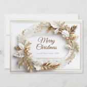 Cartes Pour Fêtes Annuelles Couronne d'or blanc classique (Devant)