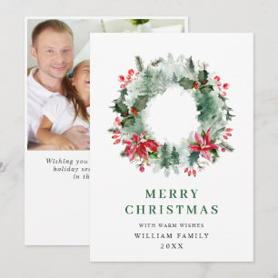 Cartes Pour Fêtes Annuelles Couronne festive de houx à baies pour salutation d