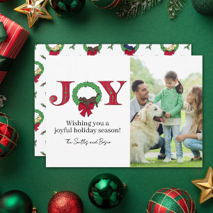 Cartes Pour Fêtes Annuelles Couronne festive de joie Chien endormi Mignon Simp