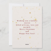 Cartes Pour Fêtes Annuelles Couronne feuillage de Noël avec arc rouge (Dos)