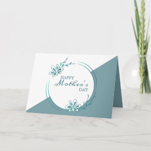 Cartes Pour Fêtes Annuelles Couronne florale bleue