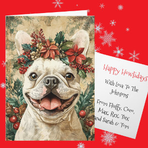 Cartes Pour Fêtes Annuelles Couronne florale de Noël personnalisée pour Bouled