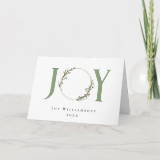 Cartes Pour Fêtes Annuelles Couronne minimale de peinture à l'aquarelle botani