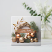 Cartes Pour Fêtes Annuelles Couronne rustique de bois et d'evergreen (Debout devant)