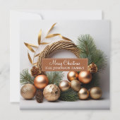 Cartes Pour Fêtes Annuelles Couronne rustique de feuillage persistant et de bo (Devant)