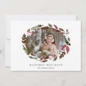 Cartes Pour Fêtes Annuelles Couronne rustique | Vacances les plus heureuses (Devant)