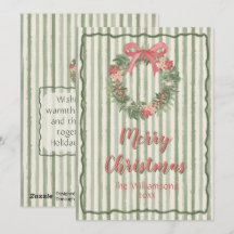 Couronne verte personnalisée Ruban rose Rayure ver