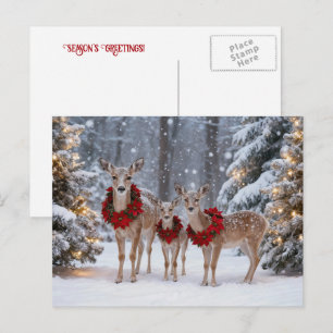 Cartes Pour Fêtes Annuelles Couronnes de cerfs pour les fêtes de saison