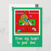 Cartes Pour Fêtes Annuelles Courrier de Noël de l'escargot mou (Devant / Derrière)