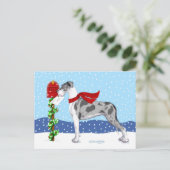 Cartes Pour Fêtes Annuelles Courrier Merle UC de Noël de great dane (Debout devant)