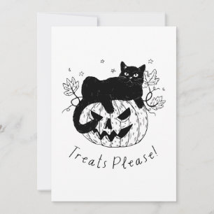 Cartes Pour Fêtes Annuelles Course de chat d'automne Halloween