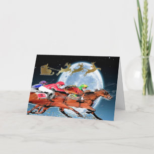 Cartes Pour Fêtes Annuelles Courses de Chevaux Noël ou Toute Occasion