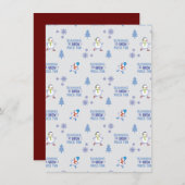 Cartes Pour Fêtes Annuelles Courses hivernales - Arbre de Noël de Snowman (Devant / Derrière)