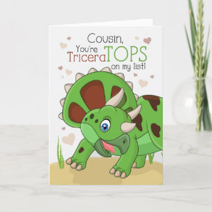 Cartes Pour Fêtes Annuelles Cousin Valentine Vous êtes TriceraTOPS Dinosaur