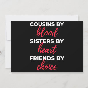 Cartes Pour Fêtes Annuelles Cousines de sang Sœurs de cœur
