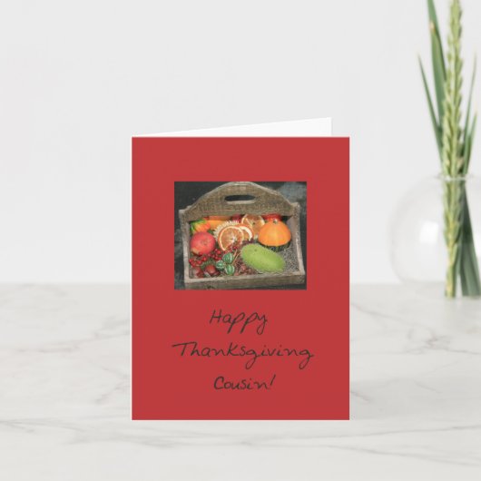 Cartes Pour Fêtes Annuelles CousinThanksgiving (Devant)