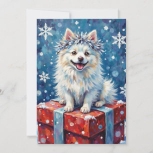 Cartes Pour Fêtes Annuelles Coussin cadeau festif pour chien esquimau américai