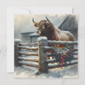 Cartes Pour Fêtes Annuelles Couteau sur un Noël rustique à la ferme (Devant)