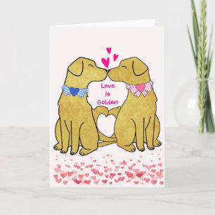 Cartes Pour Fêtes Annuelles Coutume Golden Retrievers Kisser Valentine
