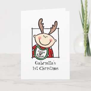 Cartes Pour Fêtes Annuelles Coutume Peau claire Tone Baby's First Christmas