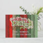 Cartes Pour Fêtes Annuelles Coutume Rouge Vert Patiné Plaques en bois Motif H (Debout devant)