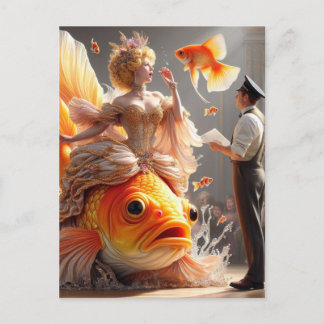 Cartes Pour Fêtes Annuelles Couture surréaliste de poisson rouge