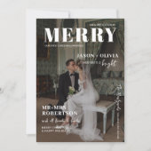 Cartes Pour Fêtes Annuelles Couverture de magazine tendance Noël marié (Devant)