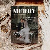 Cartes Pour Fêtes Annuelles Couverture de magazine tendance Noël marié