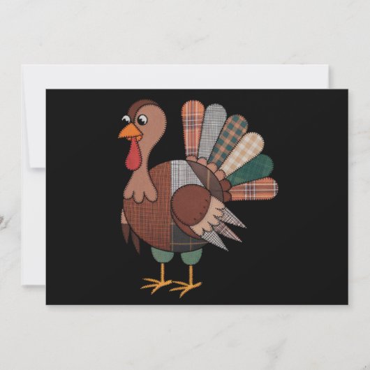 Cartes Pour Fêtes Annuelles Couvre-lit patchwork de Thanksgiving Dinde Automne (Devant)
