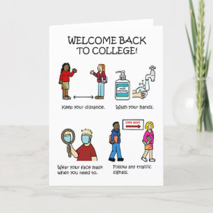 Cartes Pour Fêtes Annuelles Covid 19 Bienvenue Retour à l'université