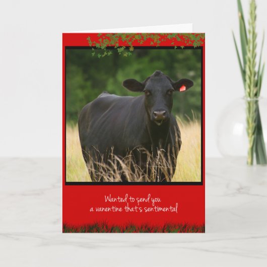 Cartes Pour Fêtes Annuelles Cow Valentine (Devant)