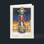 Cartes Pour Fêtes Annuelles "Cowboy Christmas" Désert Snowman Sud-Ouest<br><div class="desc">Envoyez une poussette à vos amis et à votre famille pour les vacances ! Ce bonhomme de neige shérif est là pour vous aider à accueillir chacun avec des couleurs vives et un style unique. C'est un design unique que vous ne trouverez nulle part ailleurs</div>