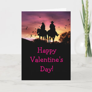 Cartes Pour Fêtes Annuelles Cowboy et Cowgirl Valentine's Day Card Personnalis
