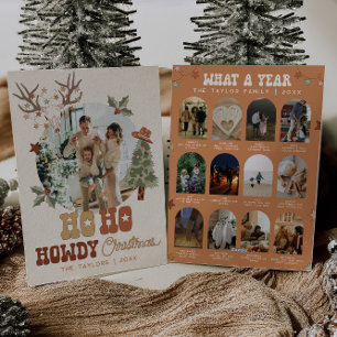 Cartes Pour Fêtes Annuelles Cowboy Noël Multiphoto Année d'examen
