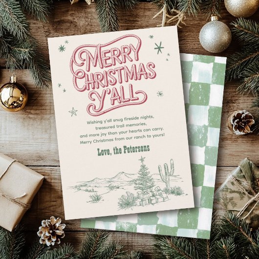 Cartes Pour Fêtes Annuelles Cowboy Noël Occidental Joyeux Noël Y'all