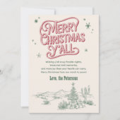 Cartes Pour Fêtes Annuelles Cowboy Noël Occidental Joyeux Noël Y'all (Devant)