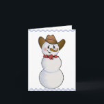 Cartes Pour Fêtes Annuelles Cowboy Snowman avec Bandana rouge<br><div class="desc">J'ai joué avec mon Cowboy Snowman pour créer cette nouvelle édition avec un bandana rouge,  une bordure contrôlée et un joli oiseau bleu</div>
