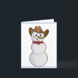 Cartes Pour Fêtes Annuelles Cowboy Snowman avec Bandana rouge<br><div class="desc">J'ai joué avec mon Cowboy Snowman pour créer cette nouvelle édition avec un bandana rouge,  une bordure contrôlée et un joli oiseau bleu</div>