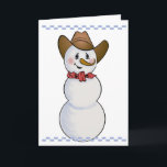Cartes Pour Fêtes Annuelles Cowboy Snowman avec Bandana rouge<br><div class="desc">J'ai joué avec mon Cowboy Snowman pour créer cette nouvelle édition avec un bandana rouge,  une bordure contrôlée et un joli oiseau bleu</div>