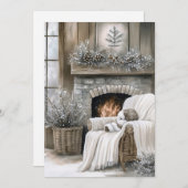 Cartes Pour Fêtes Annuelles Cozy Fireplace Christmas (Devant / Derrière)