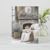 Cartes Pour Fêtes Annuelles Cozy Fireplace Christmas (Debout devant)