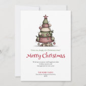 Cartes Pour Fêtes Annuelles Cozy Funny Christmas Tree Hand Drawn Greeting (Devant)