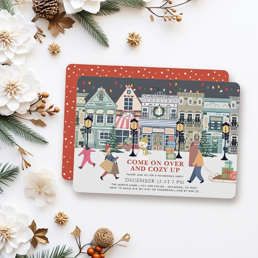 Cartes Pour Fêtes Annuelles Cozy Up Christmas Holiday Town Holiday Party
