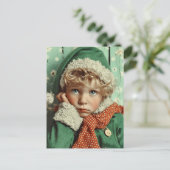 Cartes Pour Fêtes Annuelles Cozy Winter Elf Child Portrait (Debout devant)