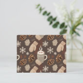Cartes Pour Fêtes Annuelles Cozy Winter Pattern-Minimalist Aesthetic Art (Debout devant)