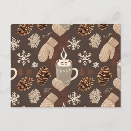 Cartes Pour Fêtes Annuelles Cozy Winter Pattern-Minimalist Aesthetic Art (Devant)