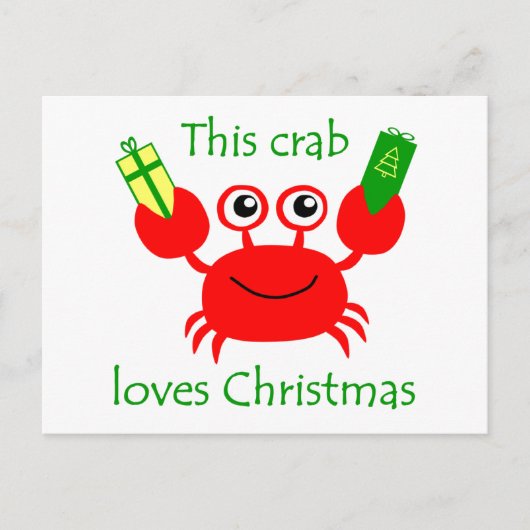 Cartes Pour Fêtes Annuelles Crabe de Noël (Devant)