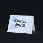 Cartes Pour Fêtes Annuelles Crăciun fericit ! Joyeux Noël dans le FB roumain<br><div class="desc">Crăciun fericit ! Joyeux Noël dans le Roumain. Peu de grands flocons de neige sur un blanc et un bleu orbed l'arrière - plan. Police noire</div>