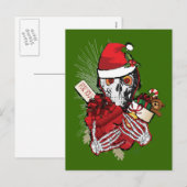 Cartes Pour Fêtes Annuelles Crâne de Noël (Devant / Derrière)